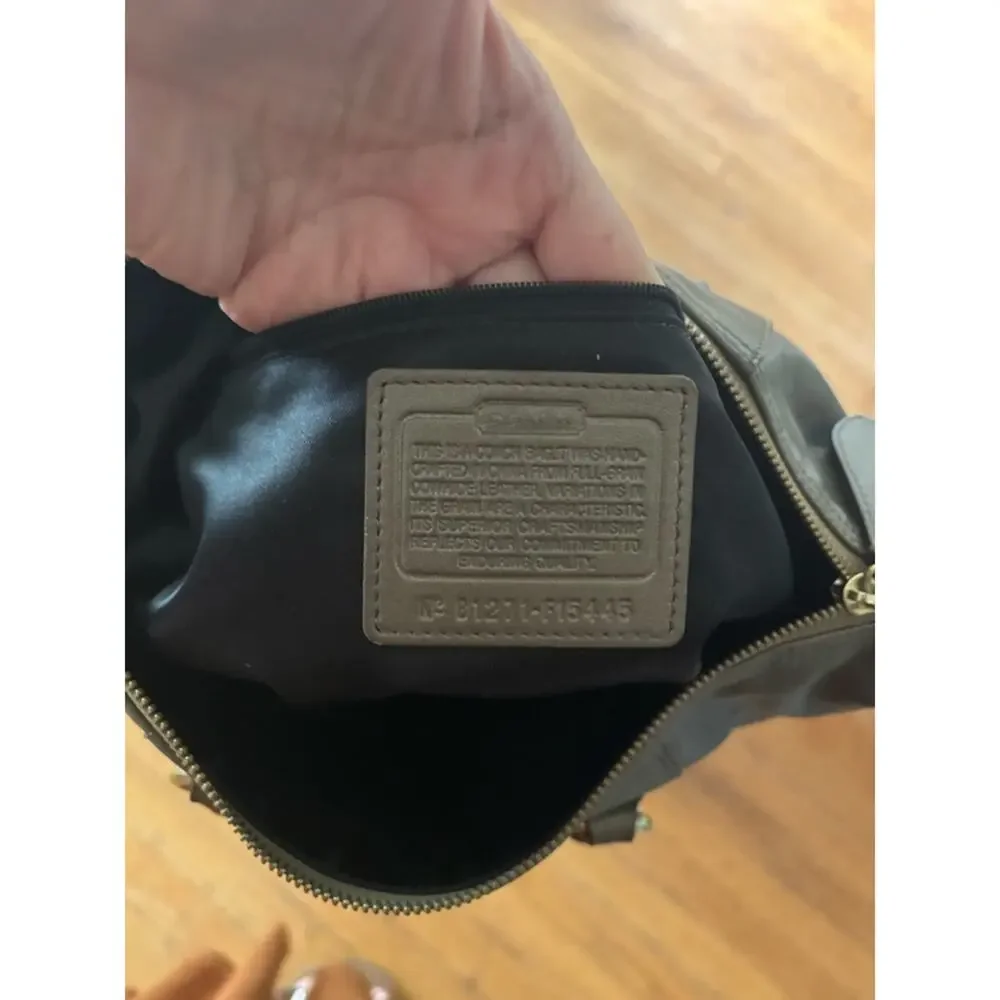 Coach Ashley Leather Satchel Bag metallic